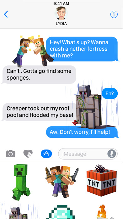 Emulate iPhone app Minecraft Sticker Pack using MyAndroid Emulate iPhone app Minecraft Sticker Pack using MyAndroid