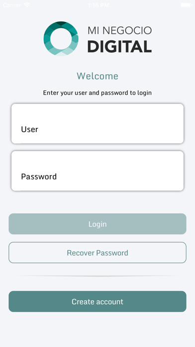 Emulate iPhone app Mi Negocio Digital using MyAndroid