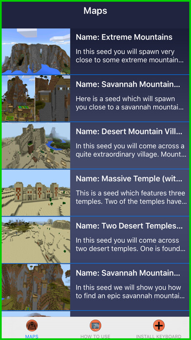 Emulate iPhone app MineMaps for MCPE - Maps for Minecraft PE using MyAndroid
