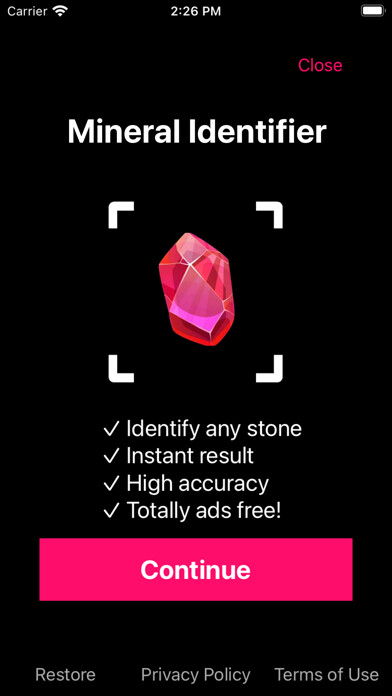 Emulate iPhone app Mineral Identifier: Crystal ID using MyAndroid