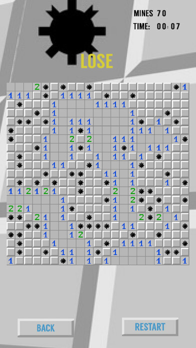 Emulate iPhone app Minesweeper - classic arcade game of all times using MyAndroid