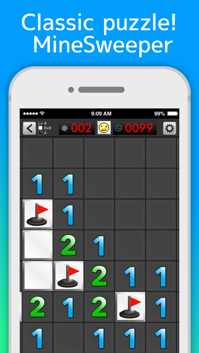 Emulate iPhone app Minesweeper Lv999 using MyAndroid