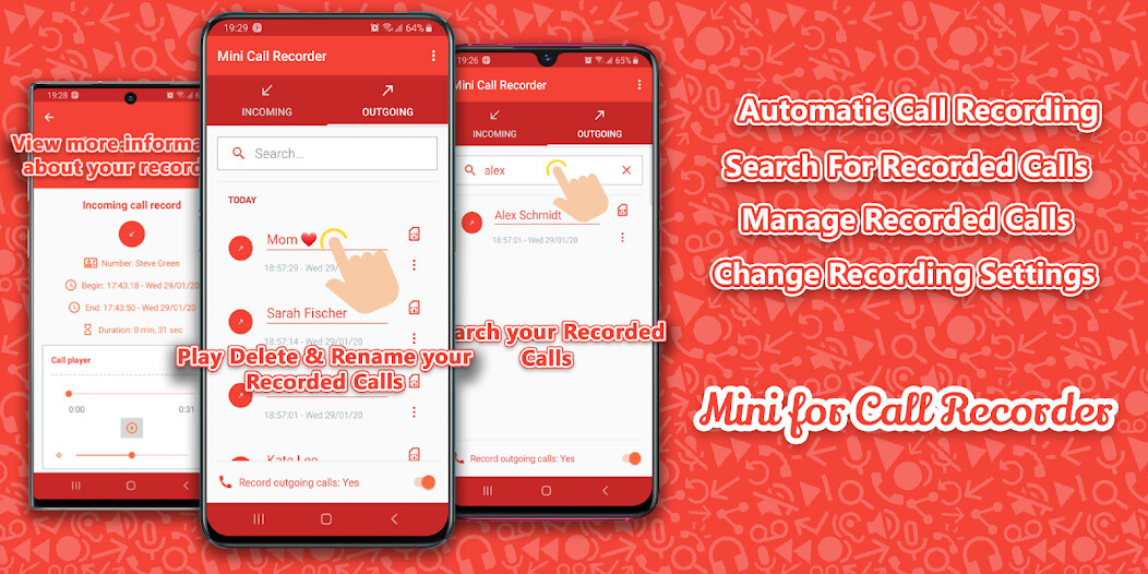Run android online APK Mini For Call Recorder - Automatic from MyAndroid or emulate Mini For Call Recorder - Automatic using MyAndroid