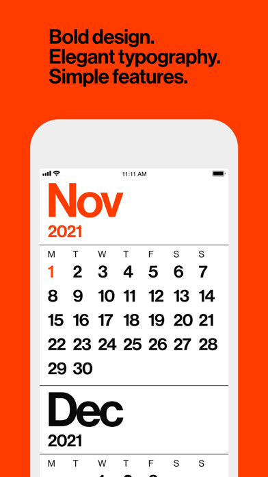 Emulate iPhone app Minimal Calendar: Minimal Cal using MyAndroid