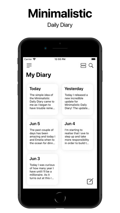 Emulate iPhone app Minimalistic Daily Diary using MyAndroid Emulate iPhone app Minimalistic Daily Diary using MyAndroid