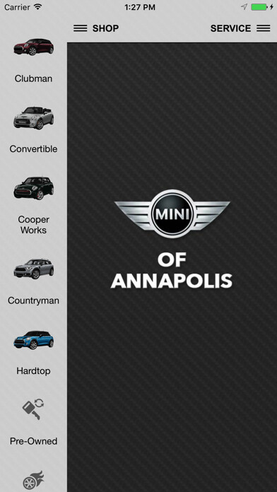 Emulate iPhone app MINI of Annapolis using MyAndroid