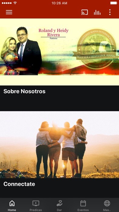 Emulate iPhone app Ministerio Mana using MyAndroid