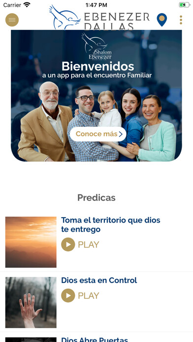 Emulate iPhone app Ministerios Ebenezer Dallas using MyAndroid