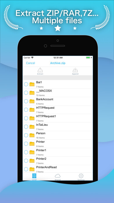 Emulate iPhone app miniZip - Zip Unzip Unrar Tool using MyAndroid Emulate iPhone app miniZip - Zip Unzip Unrar Tool using MyAndroid
