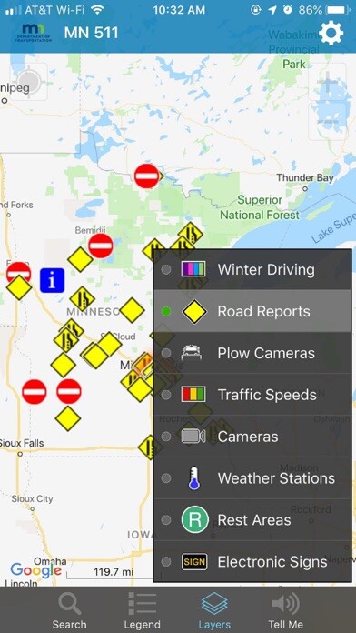 Emulate iPhone app Minnesota 511 Trucker using MyAndroid