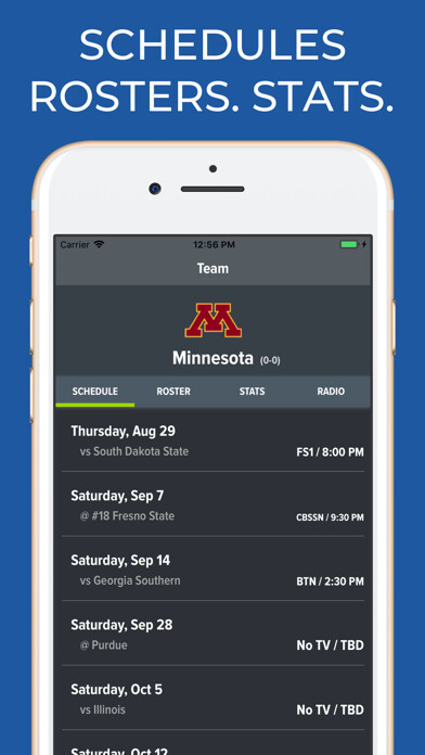 Emulate iPhone app Minnesota Football Schedules using MyAndroid Emulate iPhone app Minnesota Football Schedules using MyAndroid