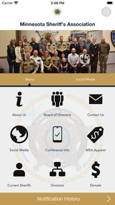 Emulate iPhone app Minnesota Sheriffs Association using MyAndroid