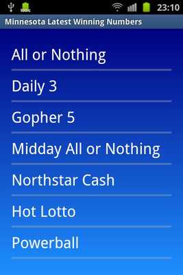 Emulate Android APK Minnesota winning numbers