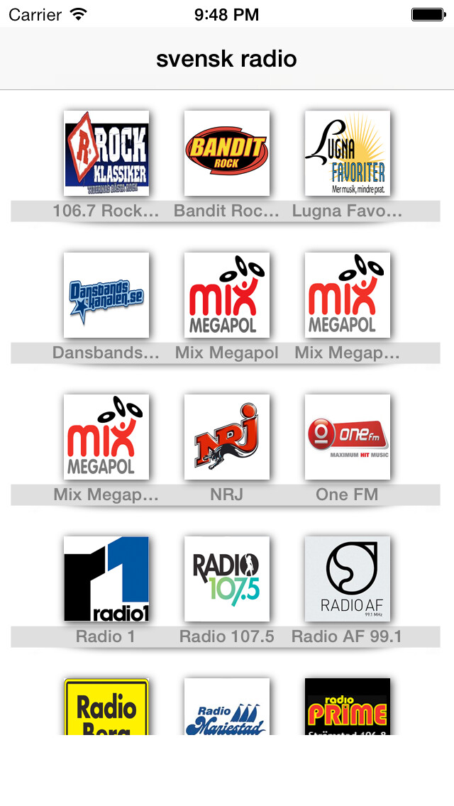 Emulate iPhone app Min Radio Sverige: Svenska Alla radioapparater i samma app! Live radio;) using MyAndroid Emulate iPhone app Min Radio Sverige: Svenska Alla radioapparater i samma app! Live radio;) using MyAndroid