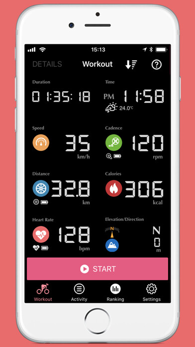 Emulate iPhone app MINT - GPS Cycling Computer using MyAndroid