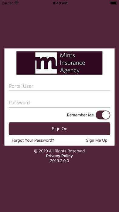 Emulate iPhone app Mints Insurance Agency Online using MyAndroid Emulate iPhone app Mints Insurance Agency Online using MyAndroid