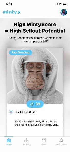 Run android online APK MintyScore: Discover NFTs from MyAndroid or emulate MintyScore: Discover NFTs using MyAndroid
