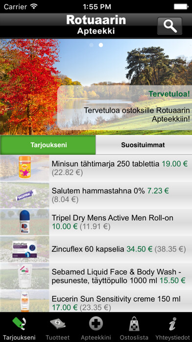 Emulate iPhone app Minun Apteekkini using MyAndroid