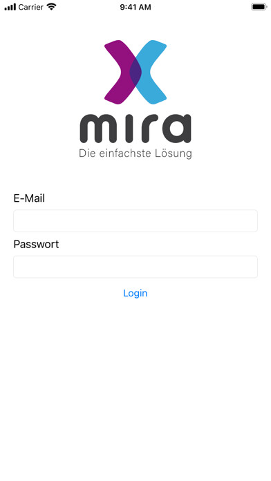Emulate iPhone app Mira - Papierlose Übergabe using MyAndroid