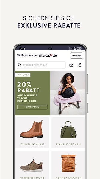 Run android online APK mirapodo Shopping: Schuhe, Taschen  Bekleidung from MyAndroid or emulate mirapodo Shopping: Schuhe, Taschen  Bekleidung using MyAndroid