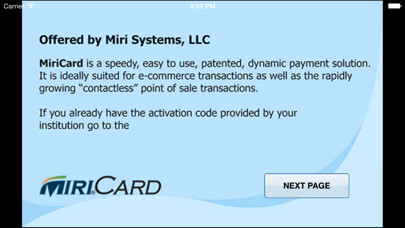 Emulate iPhone app MiriCard Vault using MyAndroid