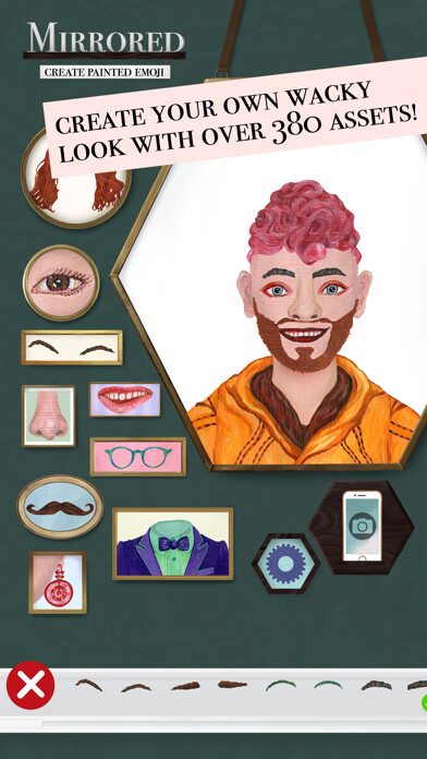 Emulate iPhone app Mirrored: Create painted emoji using MyAndroid