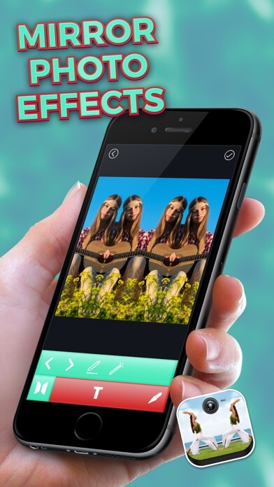 Emulate iPhone app Mirror Photo Effects – Clone Yourself and Make Water Reflection in Pictures using MyAndroid