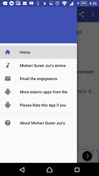 Run android online APK Mishary Quran Juz amma mp3 from MyAndroid or emulate Mishary Quran Juz amma mp3 using MyAndroid