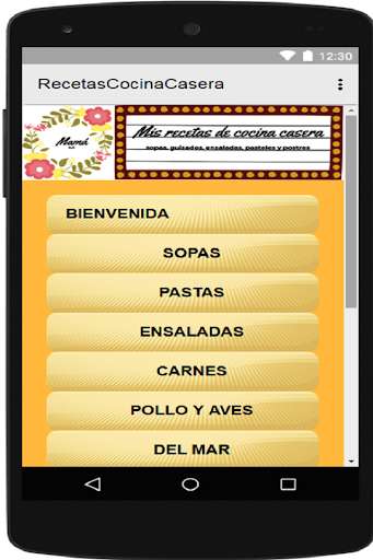 Run android online APK Mis Recetas de Cocina Casera from MyAndroid or emulate Mis Recetas de Cocina Casera using MyAndroid
