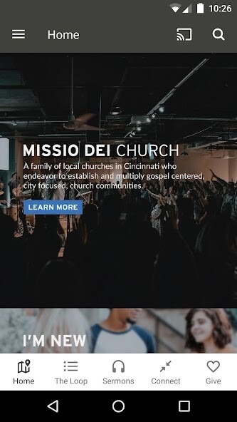 Emulate iPhone app Missio Dei Church using MyAndroid