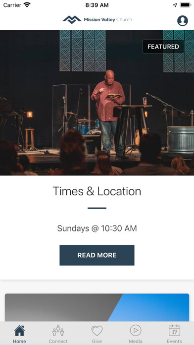 Emulate iPhone app Mission Valley Church using MyAndroid