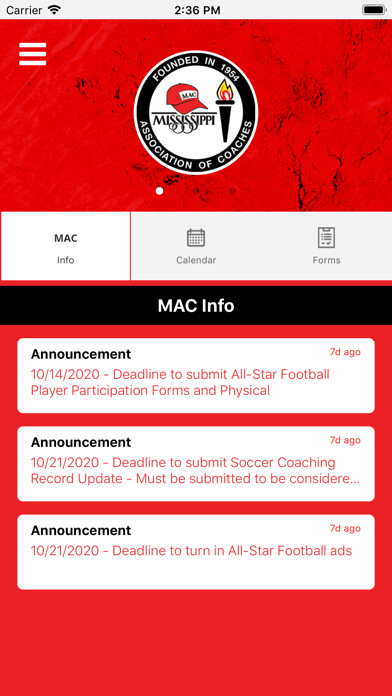 Emulate iPhone app Mississippi Assoc. of Coaches using MyAndroid Emulate iPhone app Mississippi Assoc. of Coaches using MyAndroid