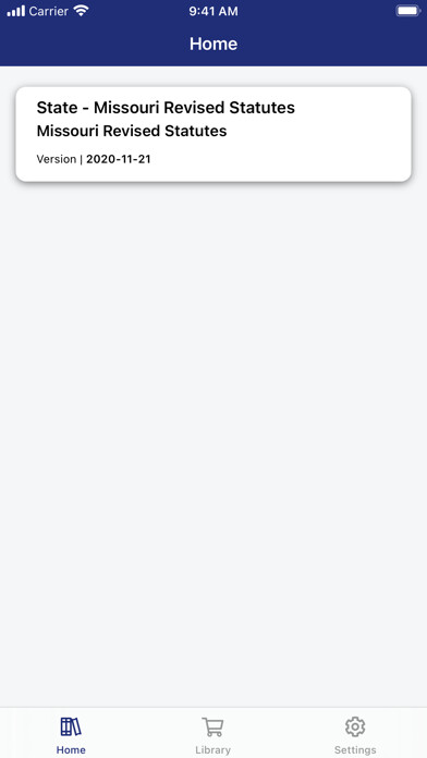 Emulate iPhone app Missouri Revised Statutes using MyAndroid