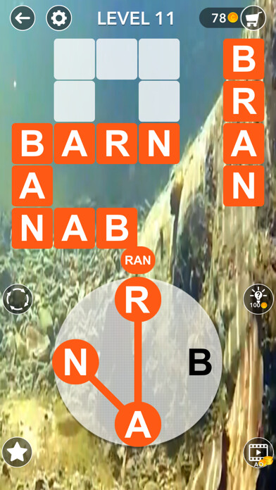 Emulate iPhone app Misword- Words puzzle game using MyAndroid