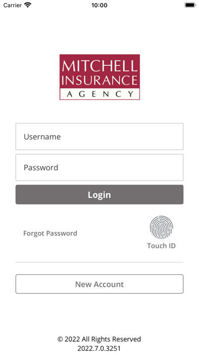 Emulate iPhone app Mitchell Insurance Agency using MyAndroid