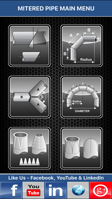 Emulate iPhone app Miter Pipe Calculator using MyAndroid