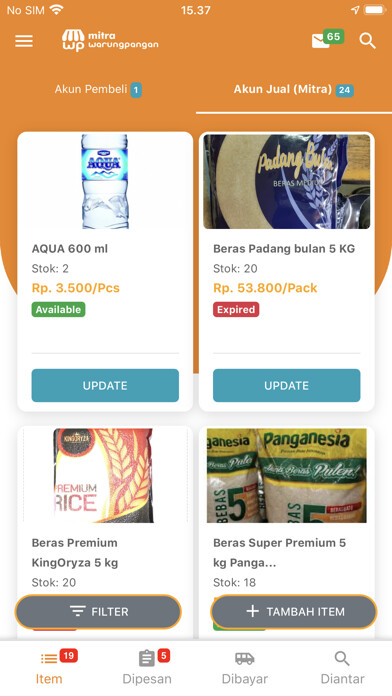 Emulate iPhone app Mitra Warung Pangan using MyAndroid