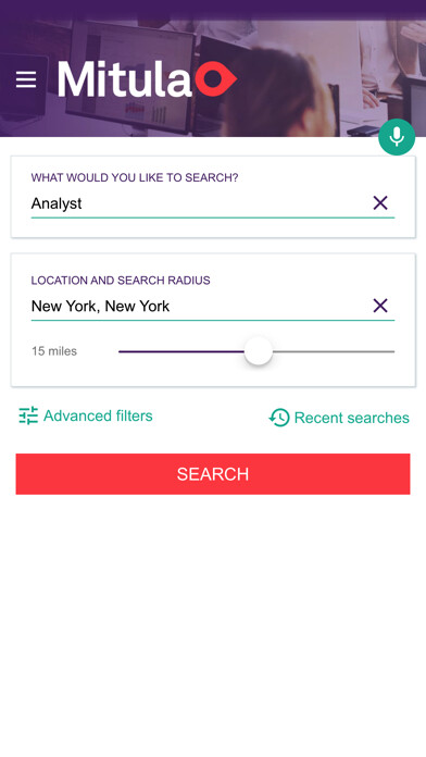 Emulate iPhone app Mitula Job Search using MyAndroid