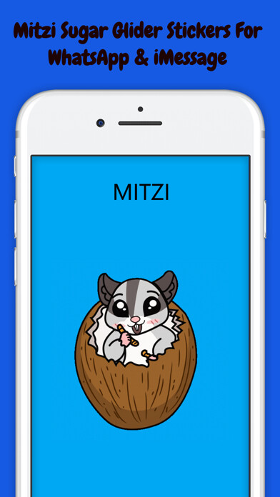 Emulate iPhone app Mitzi Sugar Glider Sticker using MyAndroid