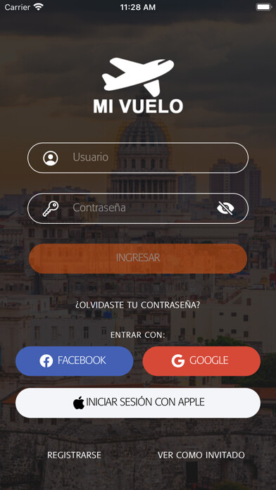 Emulate iPhone app MiVuelo using MyAndroid