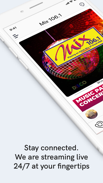 Emulate iPhone app Mix 106.1 using MyAndroid Emulate iPhone app Mix 106.1 using MyAndroid