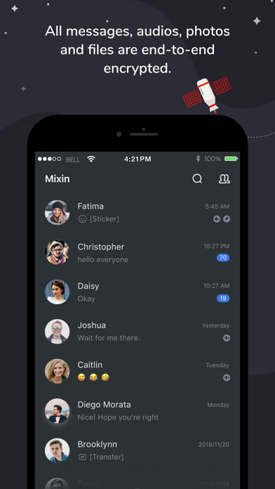 Emulate iPhone app Mixin Messenger using MyAndroid