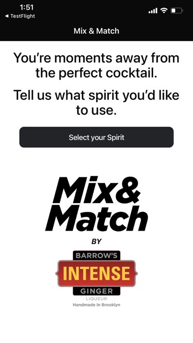 Emulate iPhone app Mix & Match - Cocktail Recipes using MyAndroid