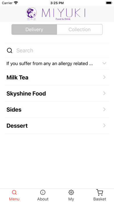 Emulate iPhone app MIYUKI FOOD using MyAndroid