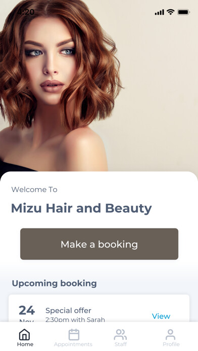 Emulate iPhone app Mizu Hair and Beauty using MyAndroid