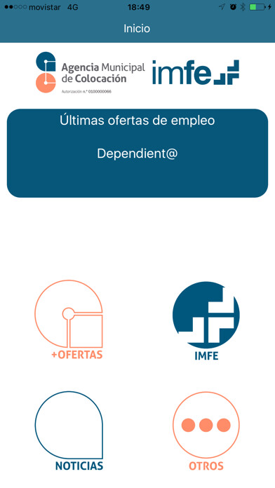Emulate iPhone app Málaga Empleo using MyAndroid