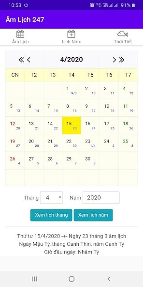 Run android online APK Âm Lịch 247 from MyAndroid or emulate Âm Lịch 247 using MyAndroid