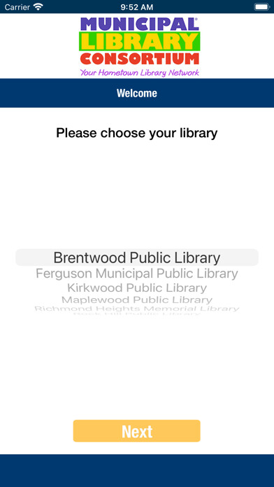 Emulate iPhone app MLC Libraries of St. Louis using MyAndroid