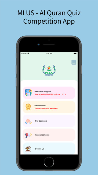 Emulate iPhone app MLUS - Al Quran Quiz App using MyAndroid