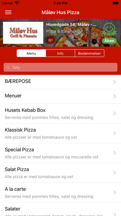 Emulate iPhone app Måløv Hus Pizza using MyAndroid Emulate iPhone app Måløv Hus Pizza using MyAndroid